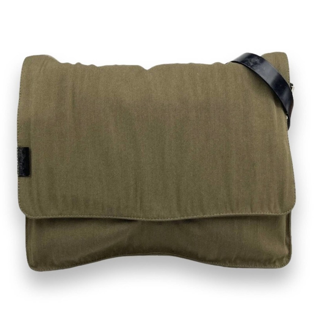 FENDI Bag Shoulder Bag Canvas Green Authentic